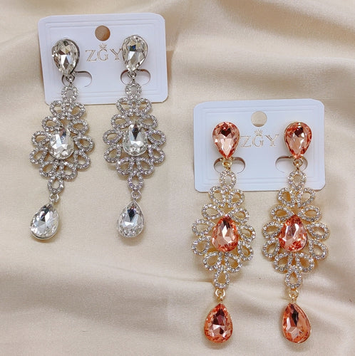 Brincos de Festa Folheados com Zircônia  1 Dúzia (B1220-20-Pressão)