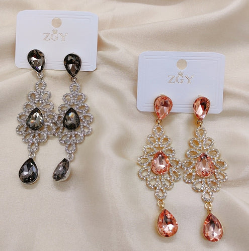 Brincos de Festa Folheados com Zircônia 1 Dúzia (B1220-20)