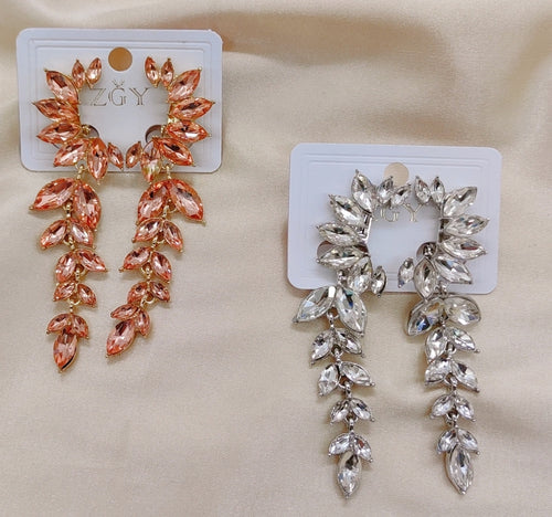 Brincos de Festa Folheados com Zircônia  1 Dúzia (B1220-2-Pressão)