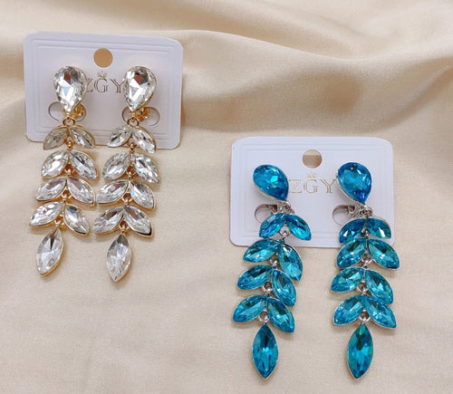 Brincos de Festa Folheados com Zircônia  1 Dúzia (B1220-3-Pressão)