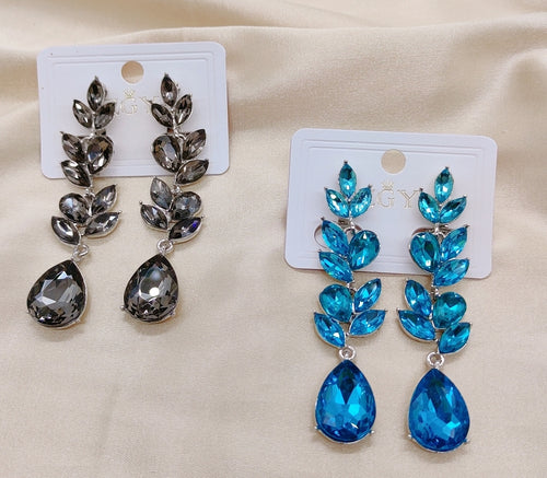 Brincos de Festa Folheados com Zircônia  1 Dúzia (B1220-4-Pressão)