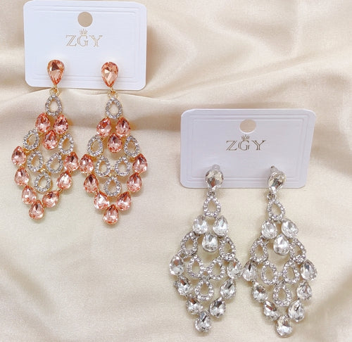 Brincos de Festa Folheados com Zircônia 1 Dúzia (B1220-7)