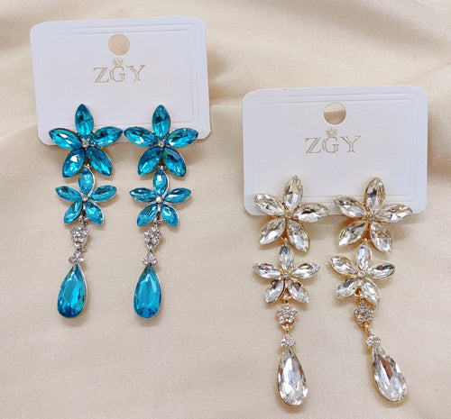 Brincos de Festa Folheados com Zircônia 1 Dúzia (B1220-8)