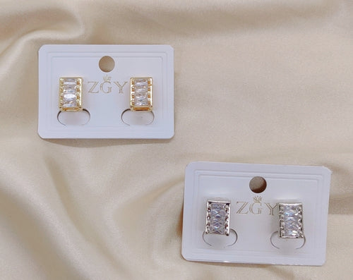 Brincos Folheados de Zircônia 1 dúzia com 12 pçs (ZGY-0603-B1301/ Pressão)