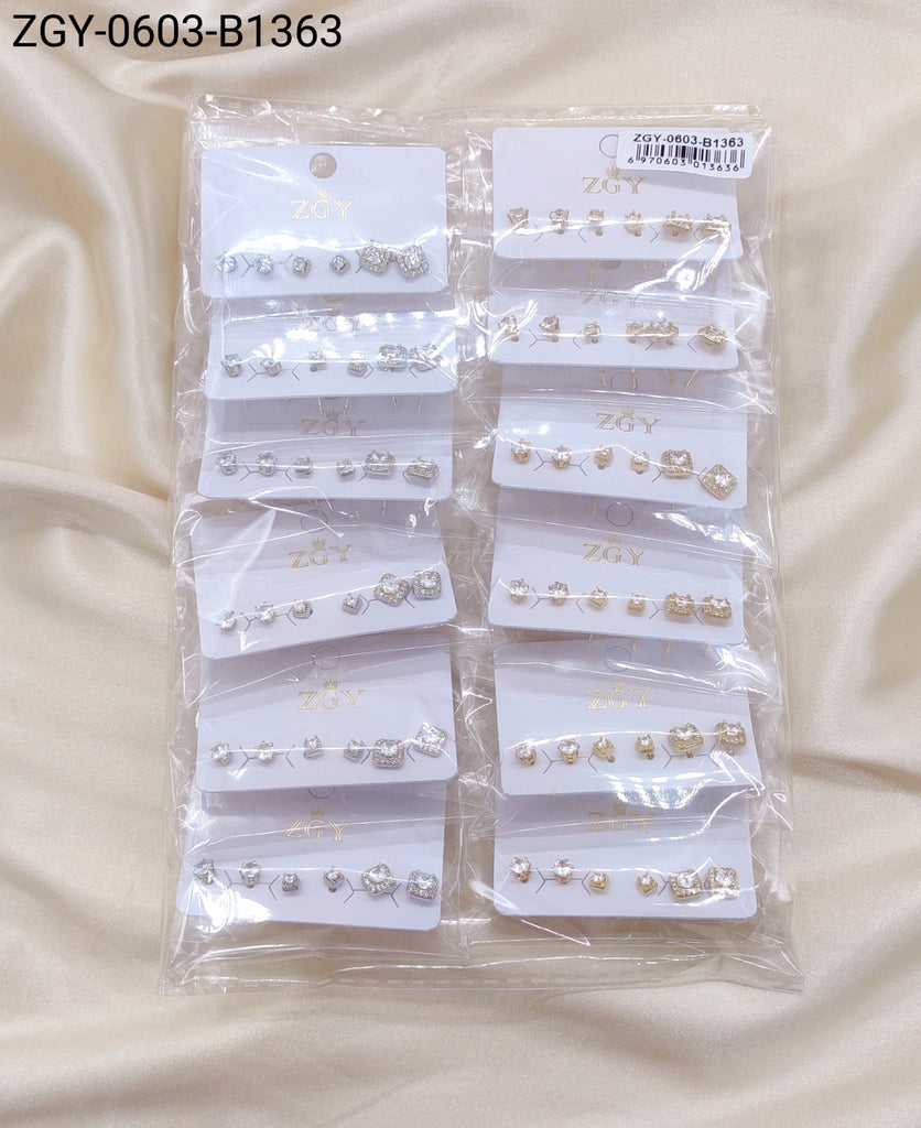 Kit 3 Brincos Folheados 1 Dúzia (ZGY-0603-1363)