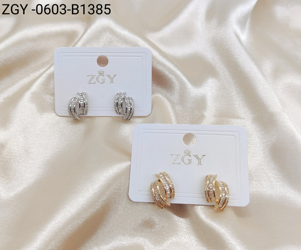 Brincos Folheados 1 dúzia com 12 pçs (ZGY-0603-B1385)