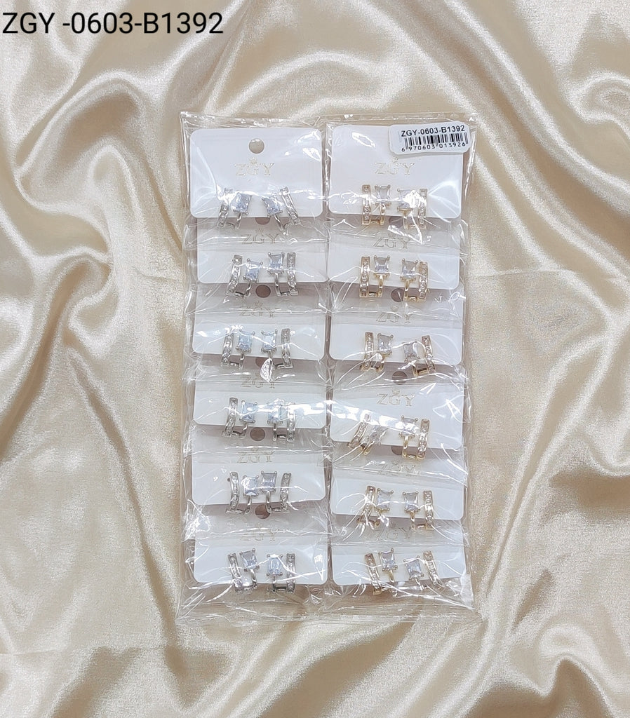 Brincos Folheados 1 dúzia com 12 pçs (ZGY-0603-B1392)