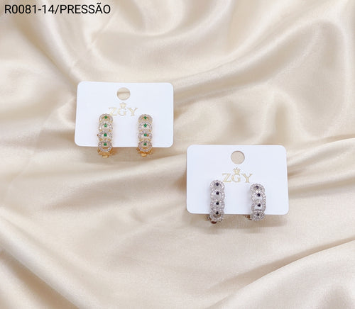 Brincos Folheados Pressão 1 dúzia com 12 pçs (R0081-14)