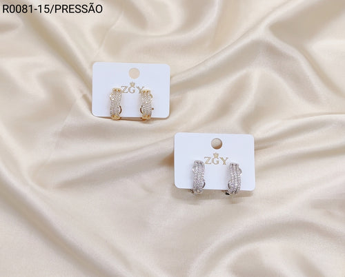 Brincos Folheados Pressão  1 dúzia com 12 pçs (R0081-15)
