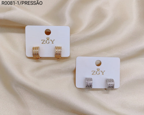 Brincos Folheados Pressão 1 dúzia com 12 pçs (R0081-1)