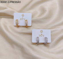 Carregar imagem no visualizador da galeria, Brincos Folheados Pressão 1 dúzia com 12 pçs (R0081-2)