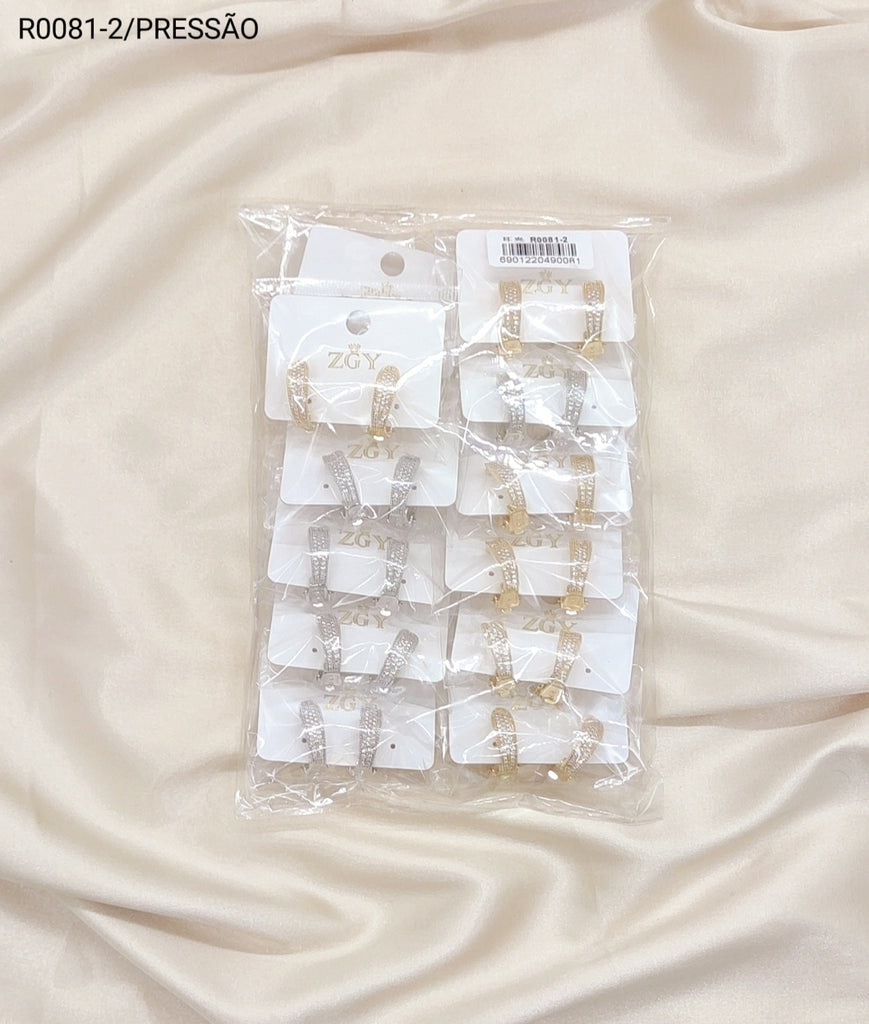 Brincos Folheados Pressão 1 dúzia com 12 pçs (R0081-2)