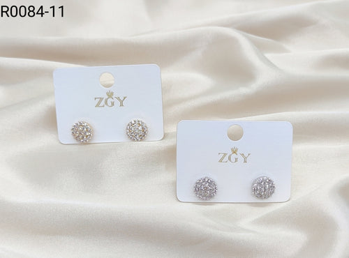 Brincos Folheados de Zircônia 1 dúzia com 12 pçs (R0084-11)