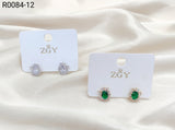 Brincos Folheados de Zircônia 1 dúzia com 12 pçs (R0084-12)