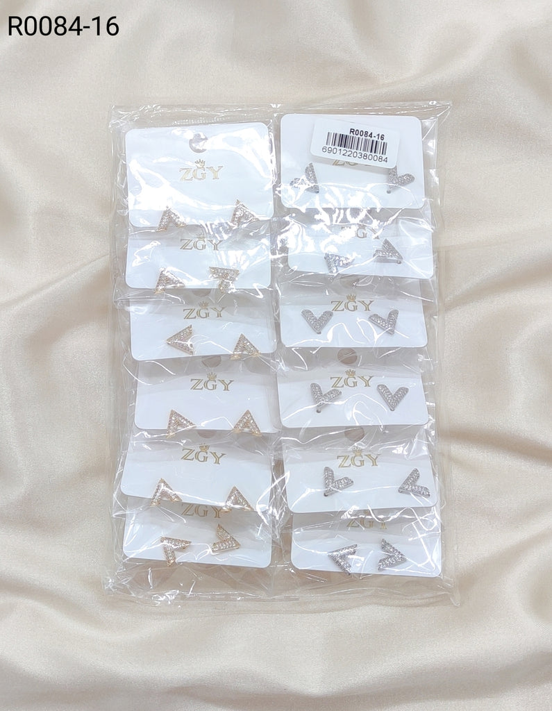 Brincos Folheados de Zircônia 1 dúzia com 12 pçs (R0084-16)