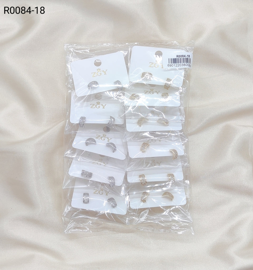 Brincos Folheados de Zircônia 1 dúzia com 12 pçs (R0084-18)