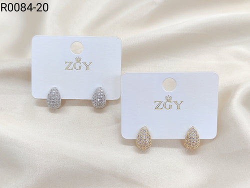 Brincos Folheados de Zircônia 1 dúzia com 12 pçs (R0084-20)