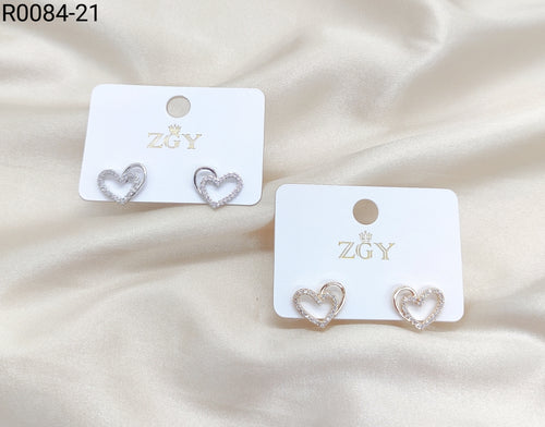 Brincos Folheados de Zircônia 1 dúzia com 12 pçs (R0084-21)