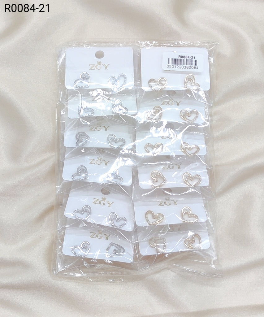 Brincos Folheados de Zircônia 1 dúzia com 12 pçs (R0084-21)