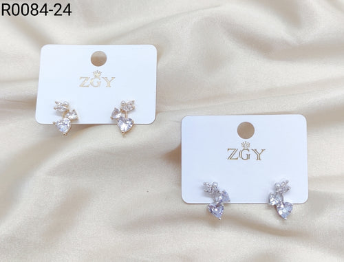 Brincos Folheados de Zircônia 1 dúzia com 12 pçs (R0084-24)