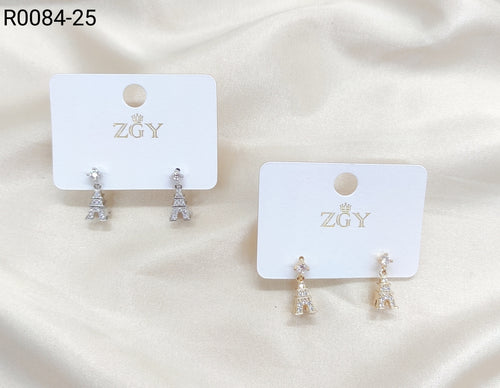 Brincos Folheados de Zircônia 1 dúzia com 12 pçs (R0084-25)