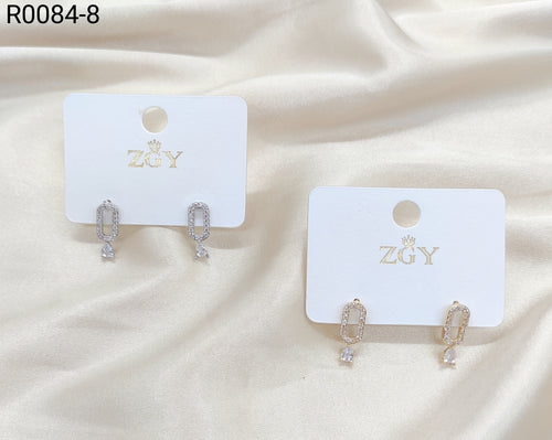 Brincos Folheados de Zircônia 1 dúzia com 12 pçs (R0084-8)