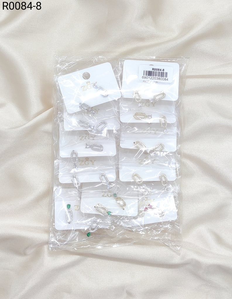 Brincos Folheados de Zircônia 1 dúzia com 12 pçs (R0084-8)