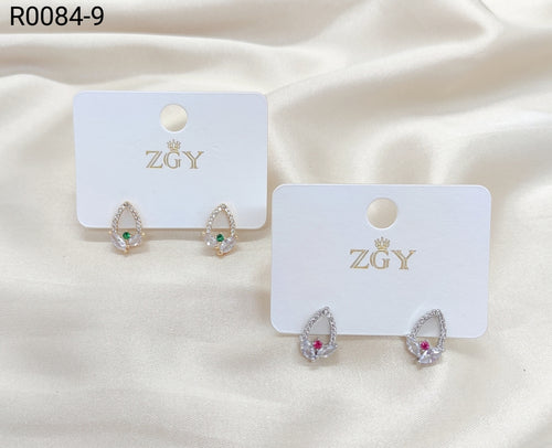 Brincos Folheados de Zircônia 1 dúzia com 12 pçs (R0084-9)