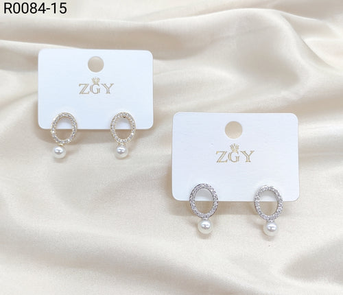 Brincos Folheados de Zircônia 1 dúzia com 12 pçs (R0084-15)