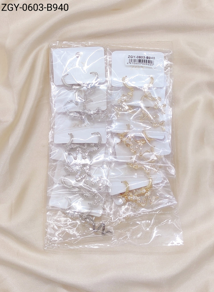 Brincos Folheados 1 Dúzia com 12 pças (ZGY-0603-B0940)