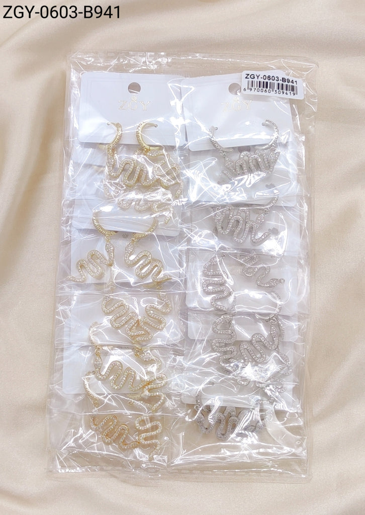 Brincos Folheados 1 Dúzia com 12 pças (ZGY-0603-B0941)