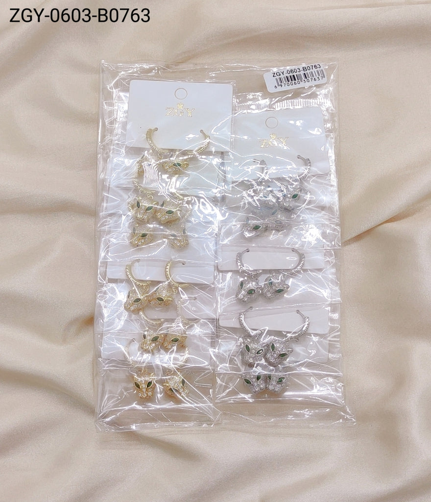 Brincos Folheados 1 dúzia com 12 pçs (ZGY-0603-B0763)