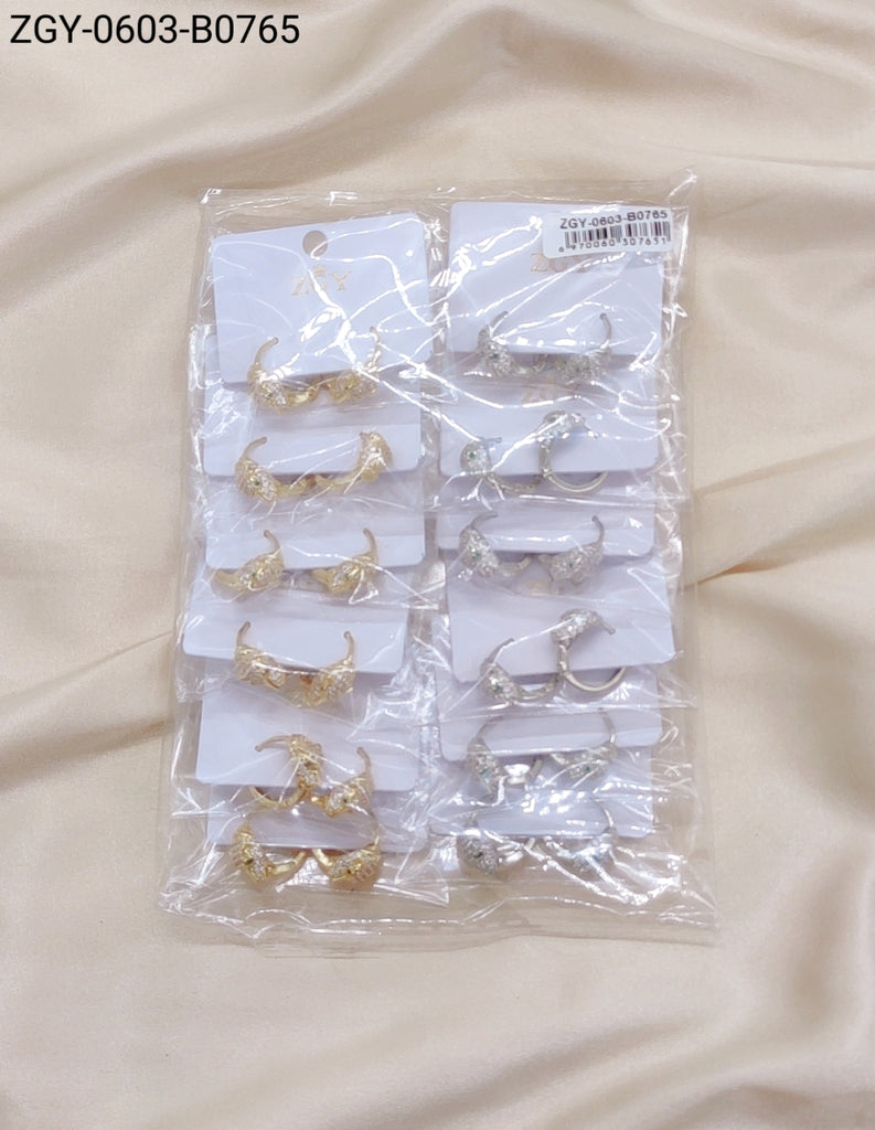 Brincos Folheados 1 dúzia com 12 pçs  (ZGY-0603-B0756)