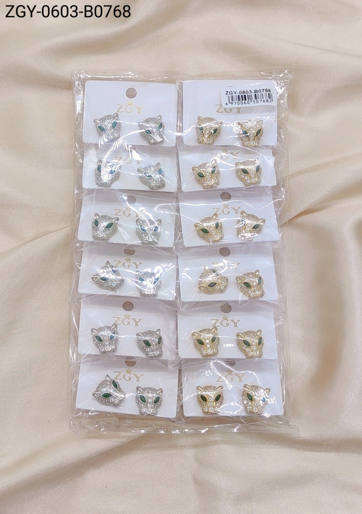 Brincos Folheados 1 dúzia com 12 pçs  (ZGY-0603-B0768)