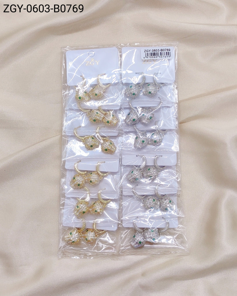 Brincos Folheados 1 dúzia com 12 pçs (ZGY-0603-B0769)