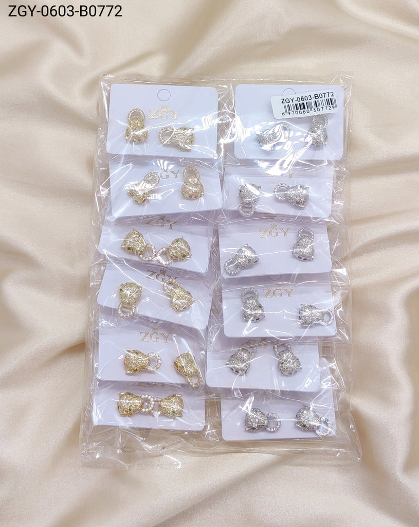 Brincos Folheados 1 dúzia com 12 pçs  (ZGY-0603-B0772)