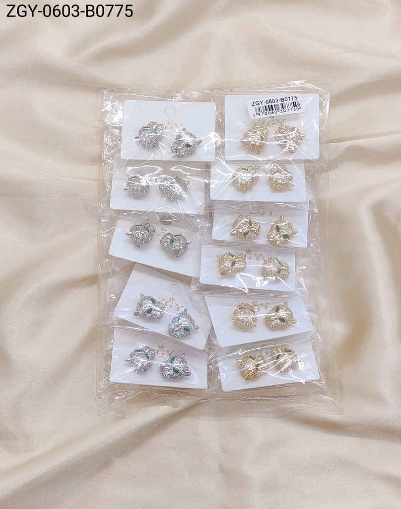 Brincos Folheados 1 dúzia com 12 pçs  (ZGY-0603-B0775)