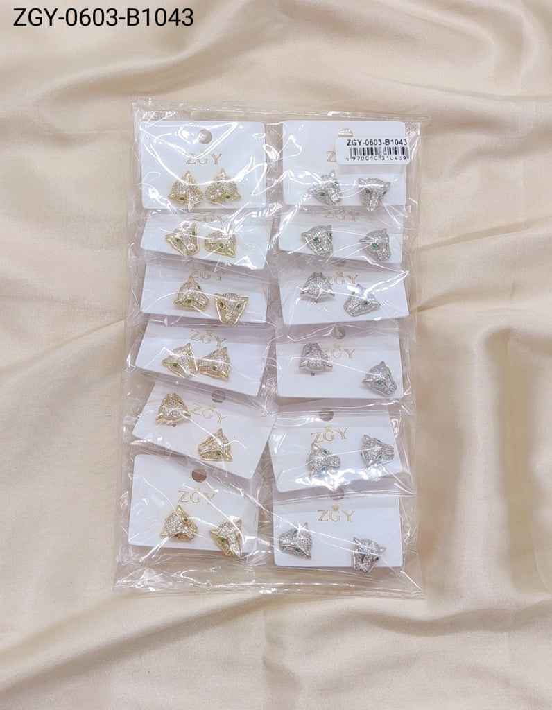 Brincos Folheados 1 dúzia com 12 pçs  (ZGY-0603-B1043)