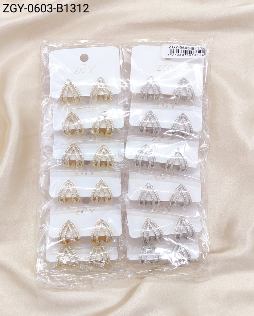 Brincos Folheados 1 Dúzia com 12 pçs (ZGY-0603-B1312)