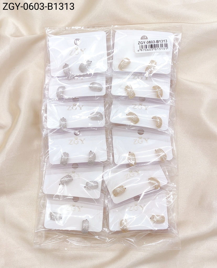Brincos Folheados 1 Dúzia com 12 pçs (ZGY-0603-B1313)