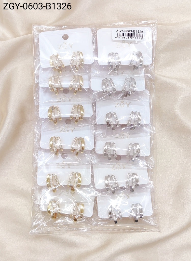 Brincos Folheados 1 Dúzia com 12 pçs (ZGY-0603-B1326)