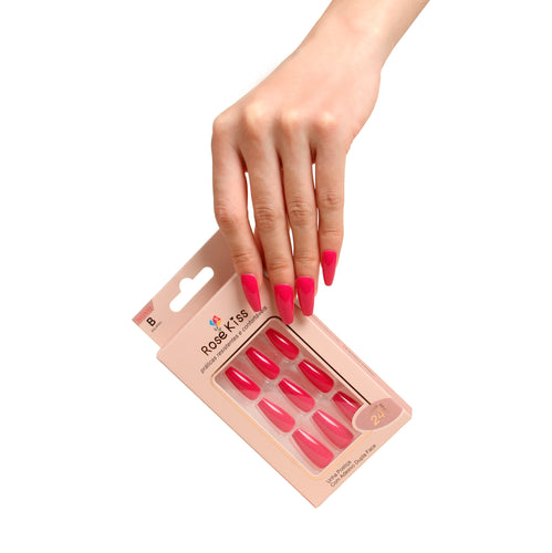 Unha Postiça 1 dz com Kit 12 peça (E014)