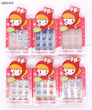 Carregar imagem no visualizador da galeria, Unhas Postiças Infantil 1 dúzia com 12 kits (CB03-079)