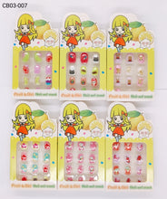 Carregar imagem no visualizador da galeria, Unhas Postiças Infantil 1 dúzia com 12 kits (CB03-007)