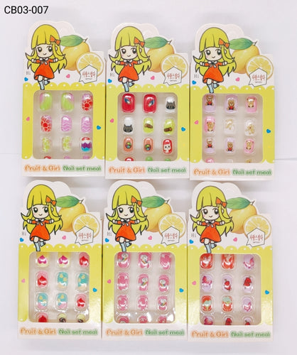 Unhas Postiças Infantil 1 dúzia com 12 kits (CB03-007)