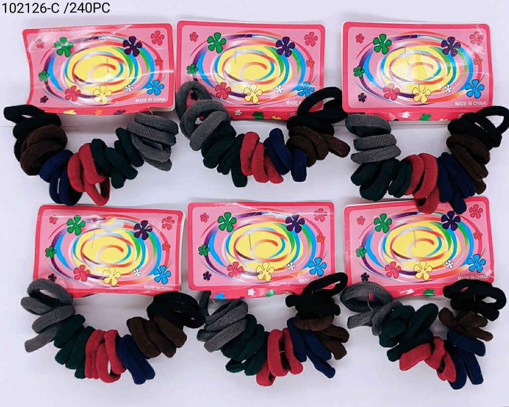 Elástico para Cabelo 1 dúzia com 240 pçs  (102126-C/240PÇ)