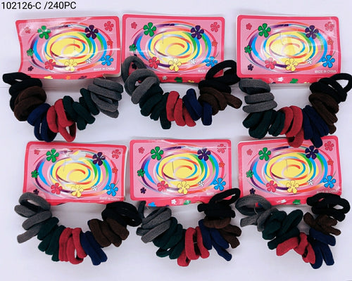 Elástico para Cabelo 1 dúzia com 240 pçs  (102126-C/240PÇ)