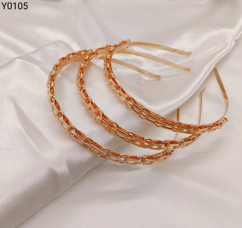 Tiara Metal Dourada 1 dúzia com 12 pçs (Y0105)