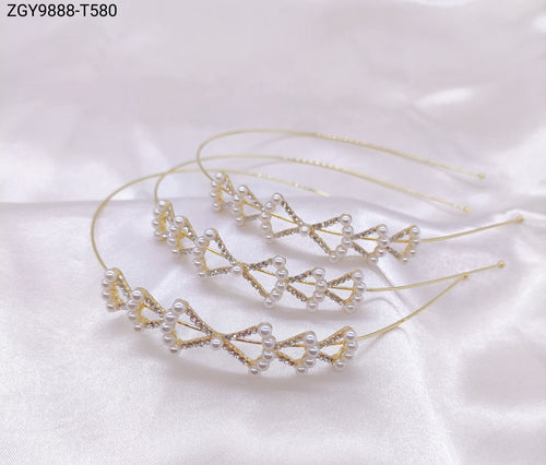 Tiara de Pérola com Strass 1 dúzia com 12 pçs  (ZGY9888-T580)