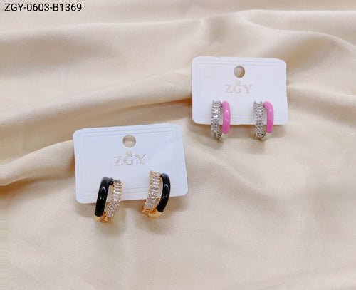 Brincos Folheados Zircônia 1 dúzia com 12 pçs (ZGY0603-B1369)